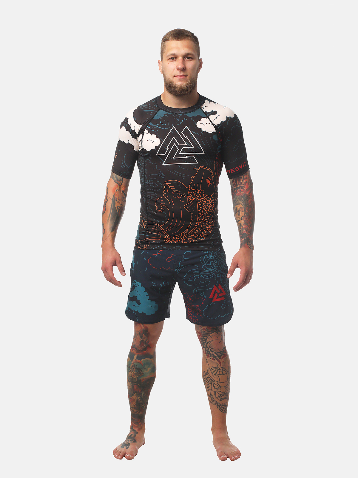Peresvit Koi Short Sleeve Rashguard Blue Orange Red, Photo № 4